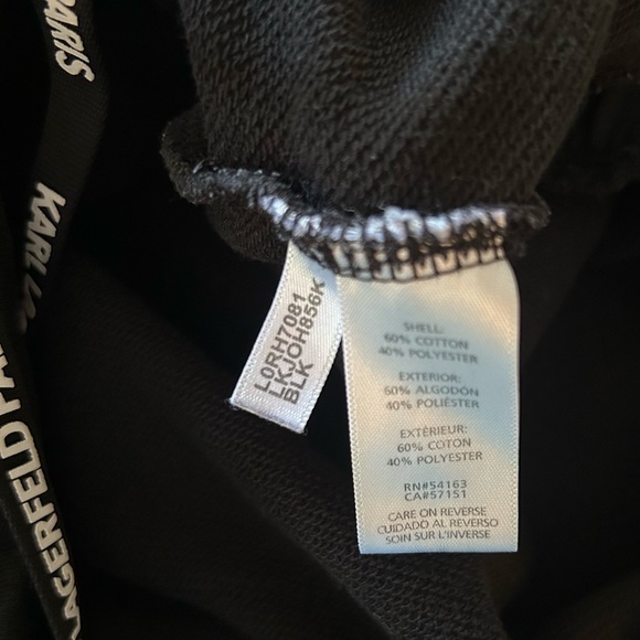 KARL LAGERFELD Paris Women’s Black Graphic Hoodie Sweatshirt Large Athleisure - Picture 6 of 6